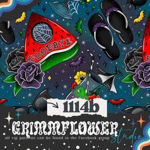 Goth Summer 1114b Seamless Digital Fabric Pattern