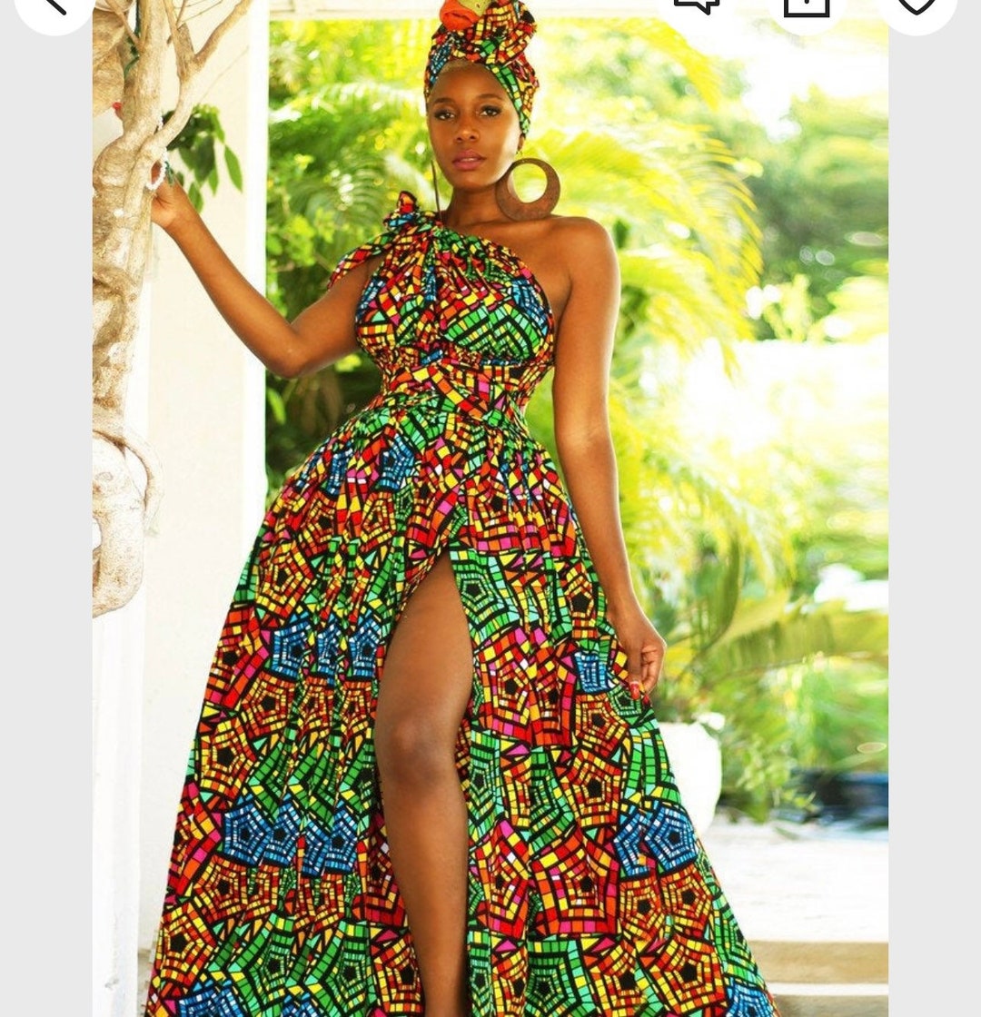 Adia African Print Dress (Wrap Dress) – KEJEO DESIGNS