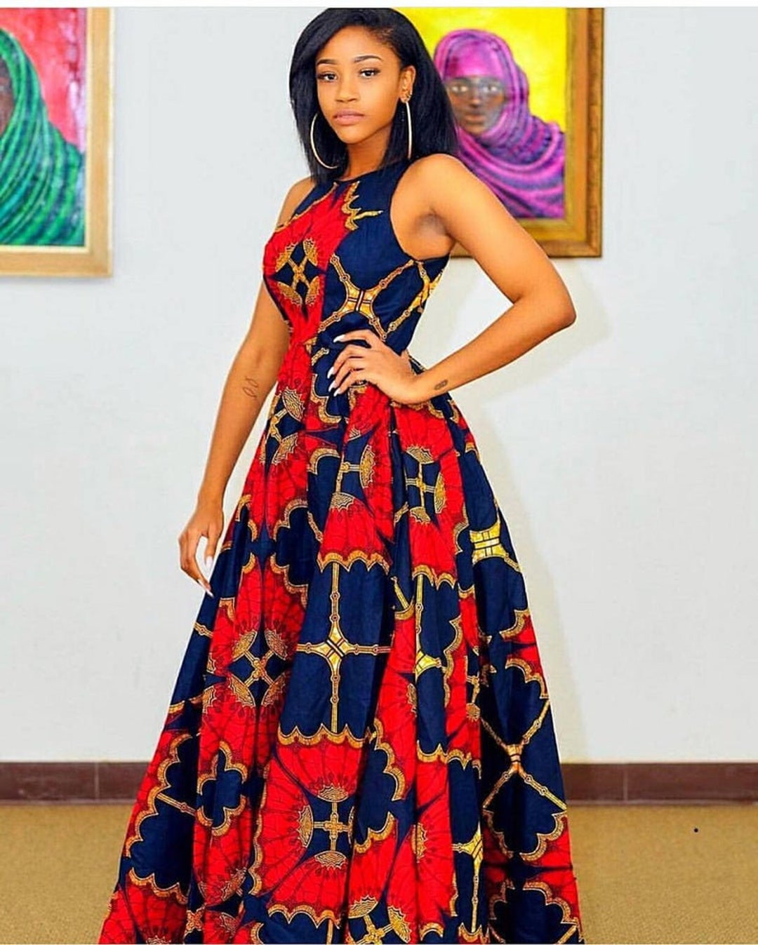 Reema Ankara Print Dress African Clothing for Womenankara - Etsy