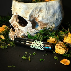 Oak Moss and Amber Woodsy Perfume Roller Ball for humans who want to smell like they got lost in a forest looking for a fairy portal