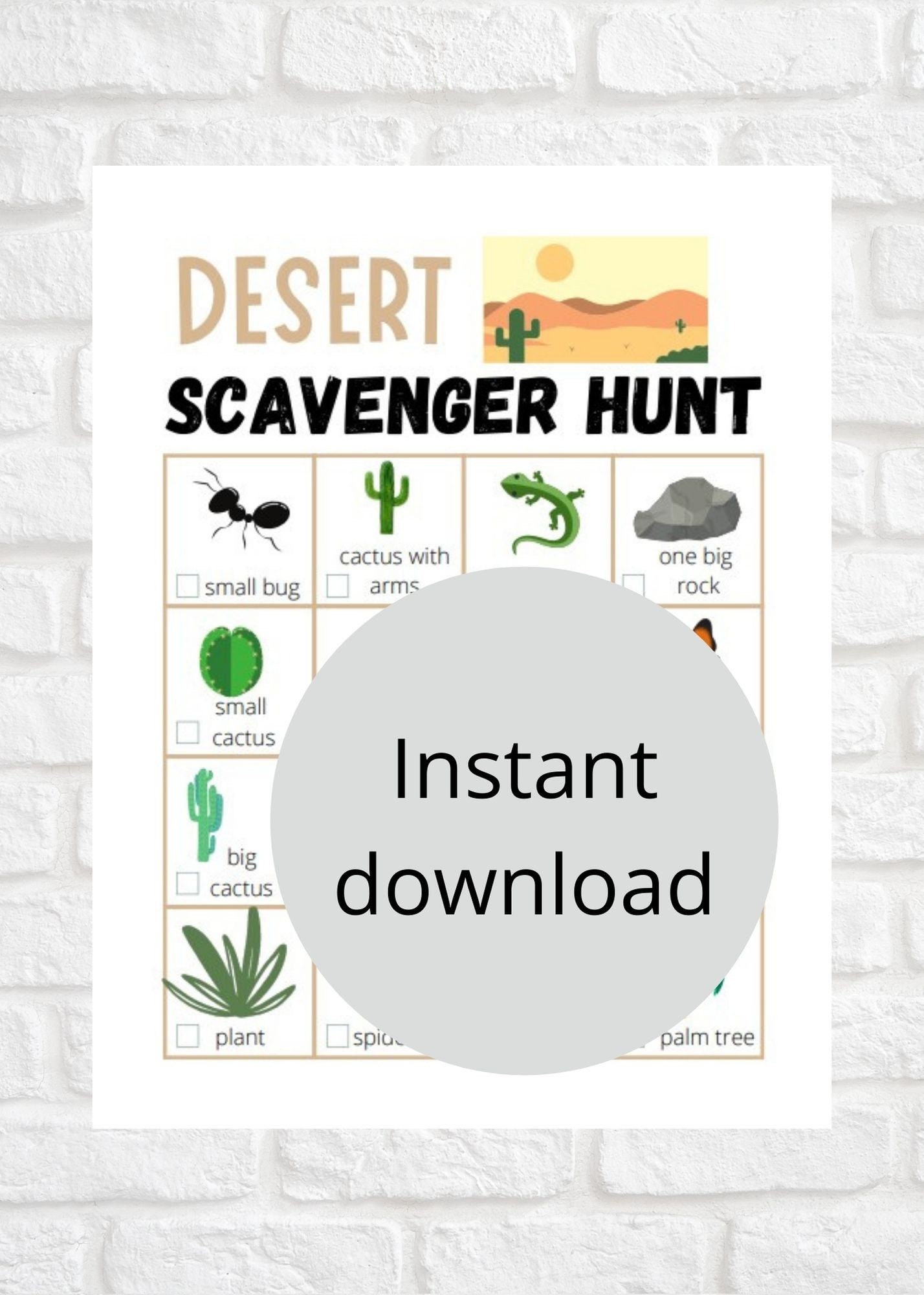 Desert Scavenger Hunt for Kids Etsy