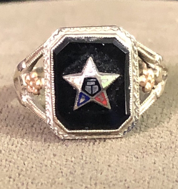 10k White Gold Order of the Eastern Star Ring