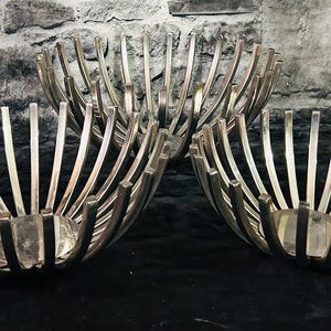 Set of (3) Stainless Steel Sunburst Decorative Bowls