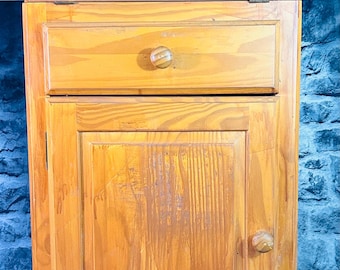 Vintage Rustic Country Farmhouse Small Drop Front Secretary Desk Cabinet
