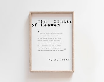 Wb Yeats Poem Etsy