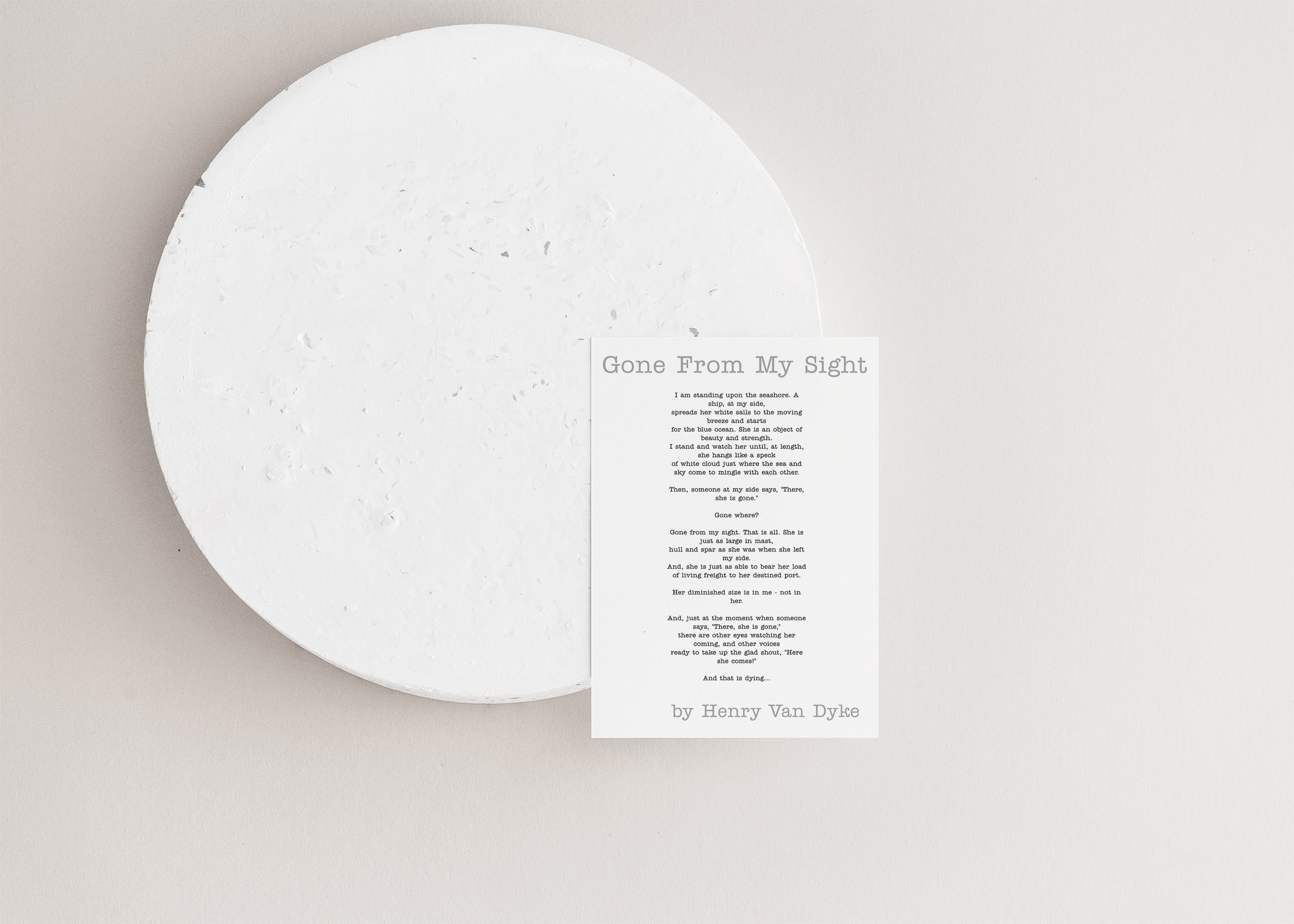 Gone from my sight poem henry van dyke memorial poem print | Etsy