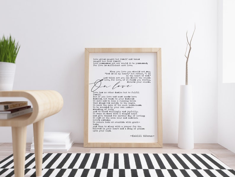 Kahlil gibran on love quote print poster wall art
