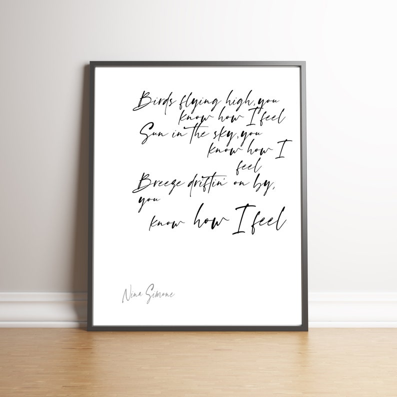 Birds Flying High Nina Simone Lyric Quote Print Love Story Etsy