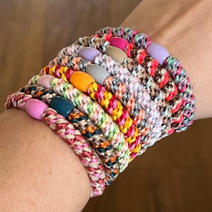 Braided hair tie different colors Scrunchies Hair Accessories Hair accessories Bracelet Summer Edition image 1
