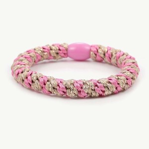 Haargummi geflochten Scrunchies Haaraccessoires Haarschmuck Armschmuck Pink/Gold