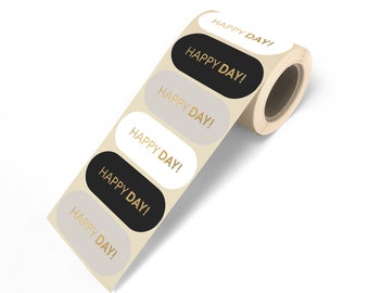 Sticker | Aufkleber | Geschenkverpackung | Etiketten | Oval | Gold-Effekt | Geschenkaufkleber