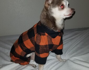 Flannel Plaid PJ's for Male Dog