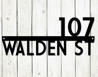 Custom Address Monogram Metal Sign, Address Plaque, Custom Address Sign, Address Sign, House Number Sign, Metal House Number