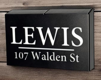 Solar Address Sign, Custom Solar-Powered Wall Sign with Backlight