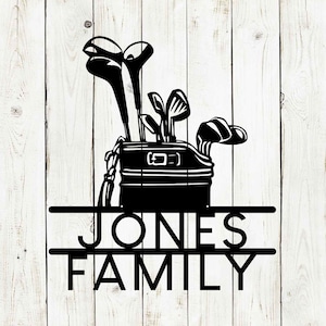 Golf Bag Custom Name Metal Sign, Golf Sign, Bar Sign, 19th Hole, Custom Golf Sign, Man Cave, Home Bar, Game Room Sign, Fathers Day,