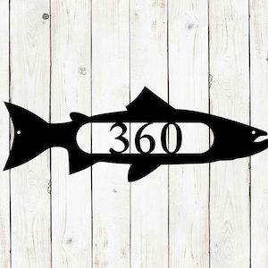 Trout Fish Address Number Metal Sign, Fishing Sign, Fish Sign, Address Sign, Mountain Sign, Trout Fishing, Cabin, Outdoors