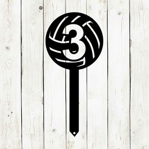 Cartel de metal de estaca personalizada de voleibol, voleibol, cartel de casco de voleibol, cartel de patio de voleibol, cartel de número de voleibol, voleibol, deportes imagen 1