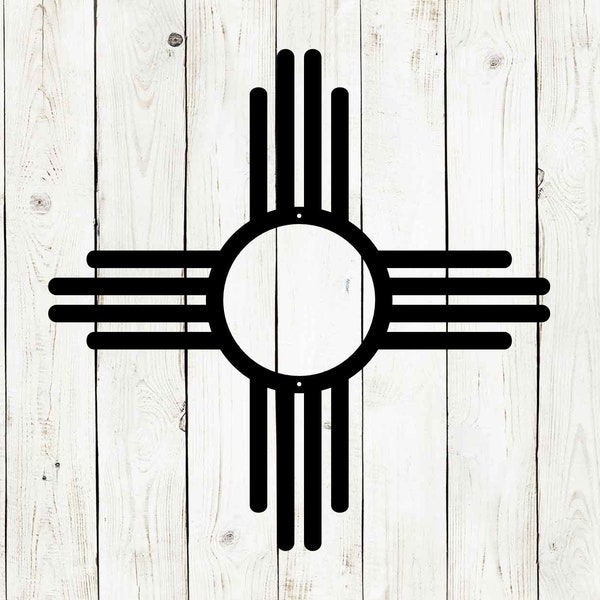 Zia Sun Metal Sign, New Mexico, Zia Cross, Metal Art, Zia, New Mexico Sign, Metal Sign, Wall decor, South western art, Outdoor patio