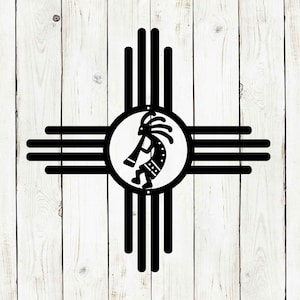 Zia Sun with Kokopelli  Metal Sign, New Mexico, Zia Cross, Metal Art, Zia, New Mexico Sign, Metal Sign