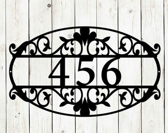 Decorative Address Wall Sign, Monogram Metal Sign, Custom Sign, Address Sign, Family Name Sign, Metal Art, Wall Decor, Metal Sign, Address