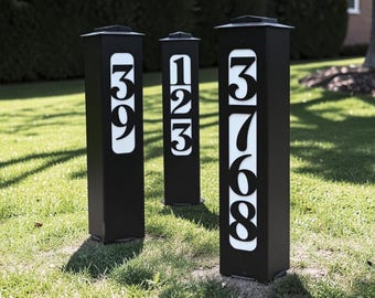 Address Numbers Post, Optional Solar Light Cap