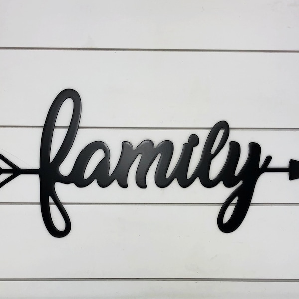 Family Arrow Metal Sign, Family Sign, Family Word Art, Family Decor, Home Decor, Farmhouse Decor