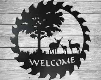 WELCOME DEER saw 18" Hand Made in Waco Texas WELCOME DEER saw 18" Hand Made in Waco Texas