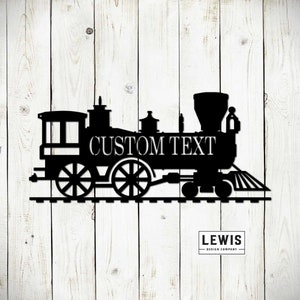 Train Custom Wall Decoration, Metal Powder Coated Train Sign, Steam train locomotive personalized metal sign