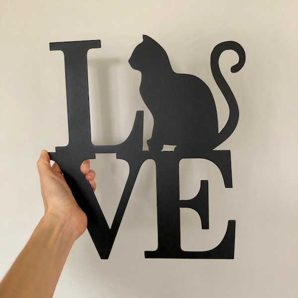 Cat Love Metal Sign, Cat Sign, Cat Gift, Pet Gift, Cat Decor, Pet Decor, Cat Love