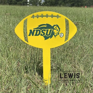North Dakota State University Football Stake Metal Sign, Football Sign, Football Yard Sign, Football, Sports, Bison, Bison Football
