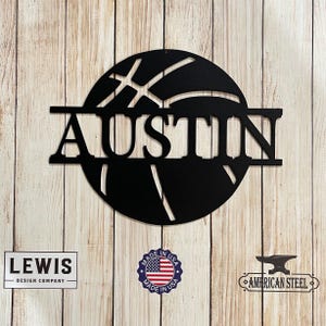 Basketball Custom Monogram Name Metal Sign, Basketball, Basketball Sign, Metal Sign, Custom Metal Sign, Birthday