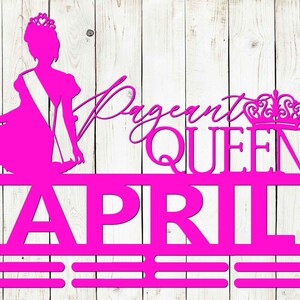 Beauty Pageant Custom Name Medal Hanger Monogram, 12 Rungs for medals & Ribbons, Medal Display, Personalized Pageant Medal Hanger, Pageant