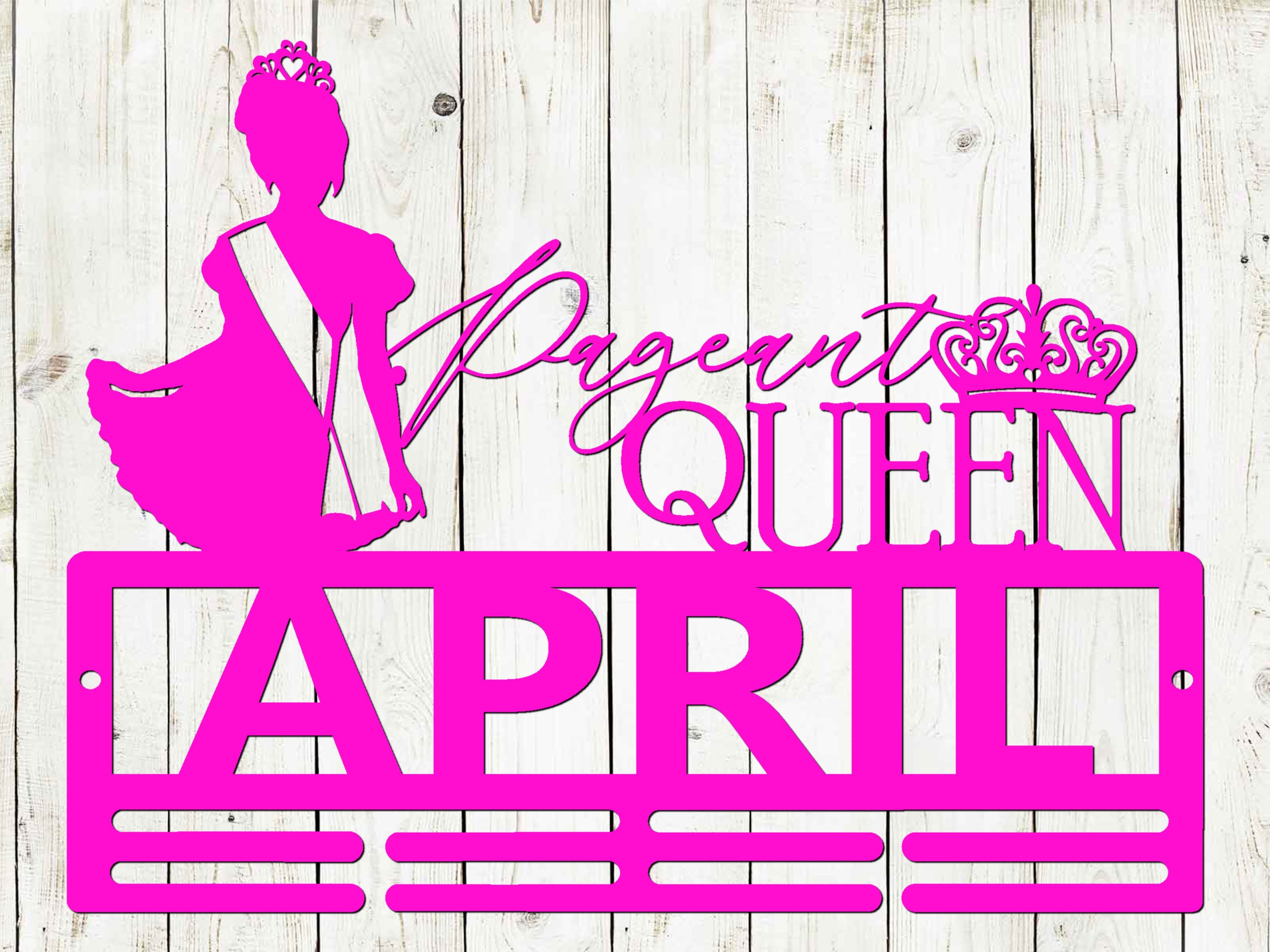 Beauty Pageant Custom Name Medal Hanger Monogram, 12 Rungs for Medals ...