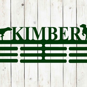 Dog Custom Name Medal Hanger Monogram - 12 Rungs for medals & Ribbons, Medal Display, Sports Medals, Pointer Dog, Dog Show, Dog