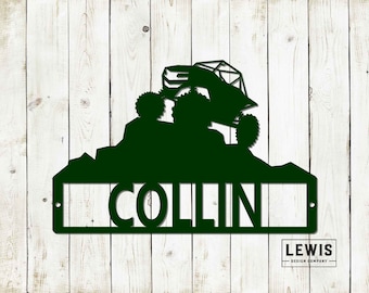 Side-By-Side Custom Name Metal Sign -  House Decor, Shop Decor, Kids Room Decor, Outdoor Gift, Metal Sign, ATV, SXS, SXS Sign, Garage Sign