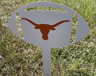 Texas Longhorns Football Stake Metal Sign, Football Sign, Football