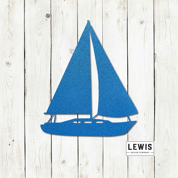 Sailboat Metal Sign, Sailboat, Beach Decor, Beach House Decor, Nursery Decor, Nautical, Ocean, Custom Metal Art, Metal Signs, Gift Ideas