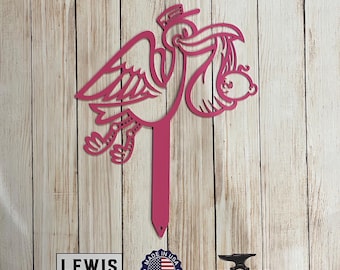 Stork Metal Yard Sign, Metal Sign, Stork, Baby, Its a Girl, Its a Boy, baby Gift, Baby Announcement, New Baby, Baby Shower, Baby Stork