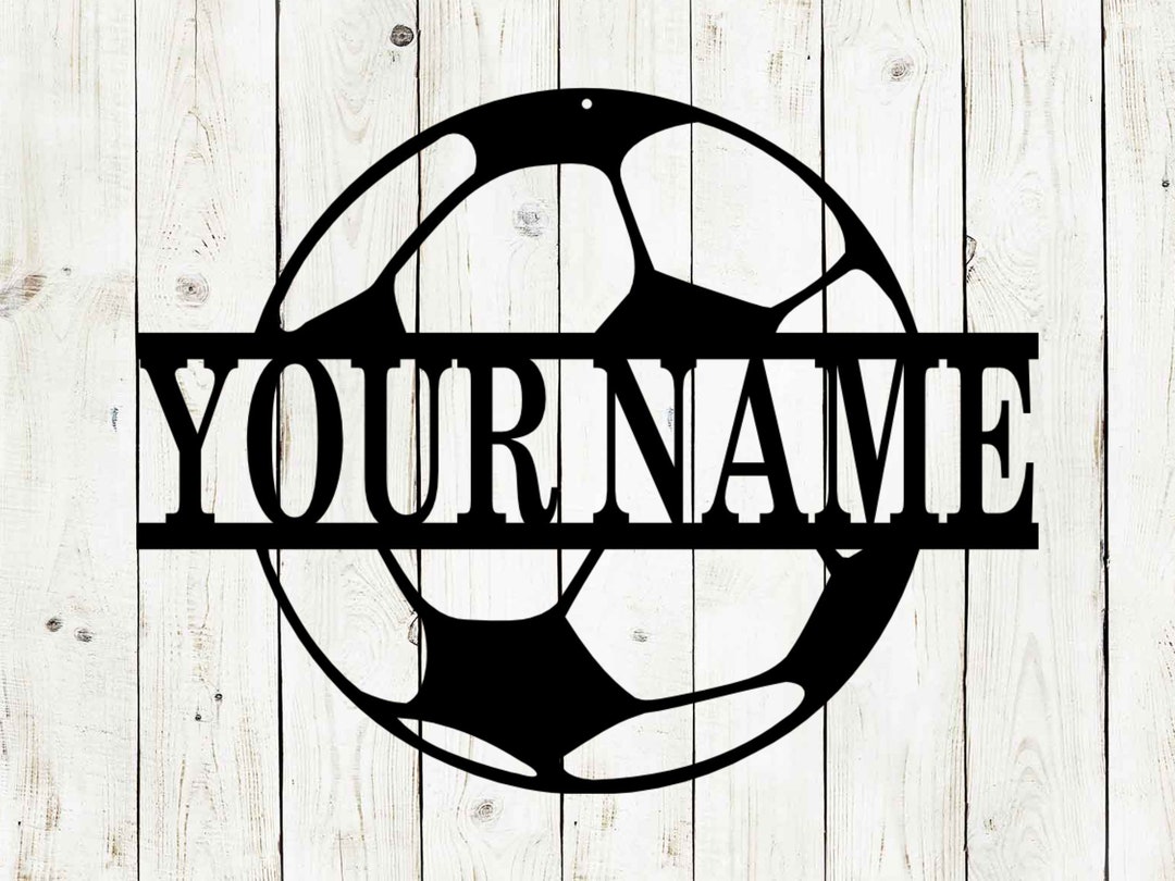 Soccer Custom Monogram Name Metal Sign, Soccer, Soccer Sign, Metal Sign
