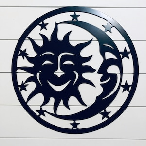 Large Sun and Moon Metal Sign, Sun, Moon, Outdoor Decor, Home Decor, Metal Signs, Custom Metal Sign, Wall Art