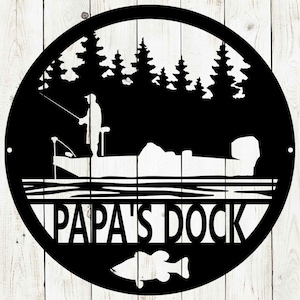 Fishing Custom Name Metal Sign, Fishing Sign, Bar Sign, Bass Fishing, Custom Fishing Sign, Man Cave, Home Bar, Game Room Sign, Fathers Day