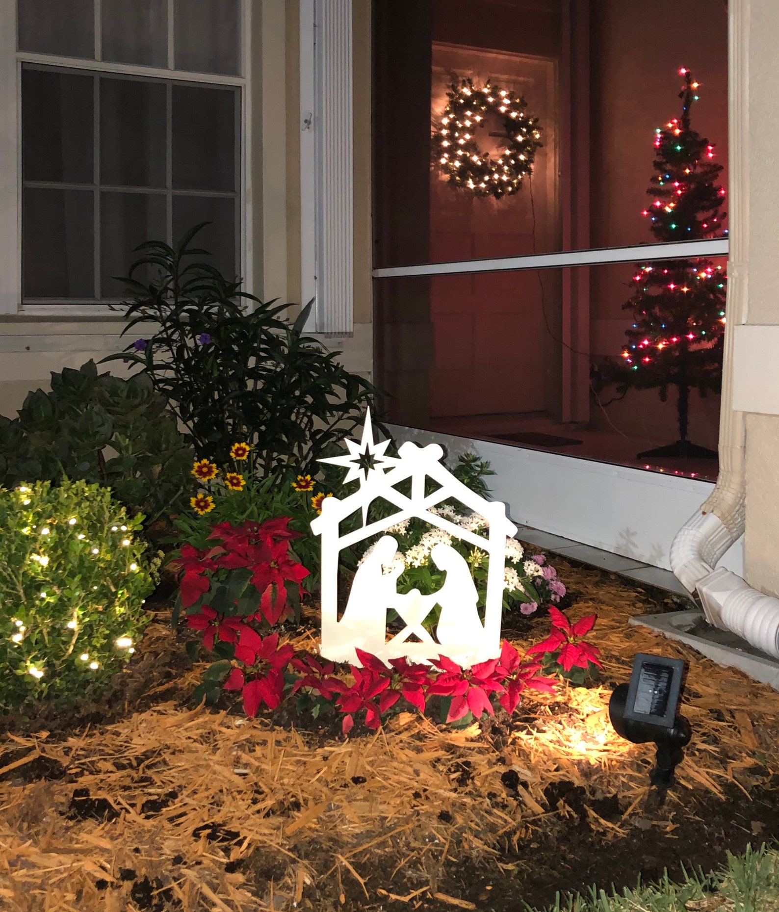 Nativity Metal Yard Sign Nativity Set Nativity Scene Manger Etsy