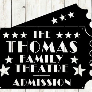 Movie Ticket Custom Metal Sign, Theatre, Movie Sign, Home Theater, Theater Sign, Custom Sign, Movie Night, Home Cinema, Movies, Metal Sign