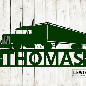 Truck Driver Custom Name Metal Sign - Garage Decor, Shop Decor, House Decor, Trucker Gift, Metal Sign, Semi Truck, Trucker, 18 Wheeler