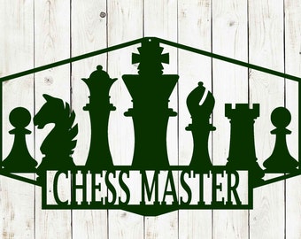 Chess Custom Name Metal Sign, Kids Room Decor, Chess Sign, Metal Chess Sign,  Metal Sign, Game Room, Chess Club, Chess Game