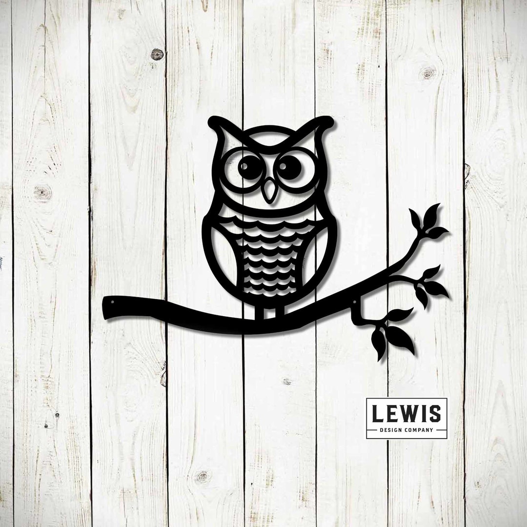 Owl on Branch Metal Wall Decoration, Metal Owl Decor, Metal Wall Art