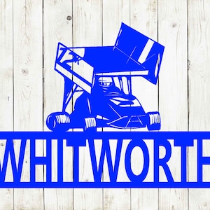 Winged Go Kart Custom Name Metal Sign, Go Kart Sign, Dirt Track Racing Sign, Sports Sign, Outlaw Kart, Racing, Go Cart Racing, Kart Racing