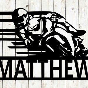 Motorcycle Racing Custom Name Metal Sign, Motorcycle, Moto GP Sign, Motorcyclist, Fathers Day, Mothers Day, Dad, Birthday, Custom Metal