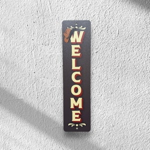 Western Welcome Sign, Custom Metal Powder Coated & Printed Name Sign