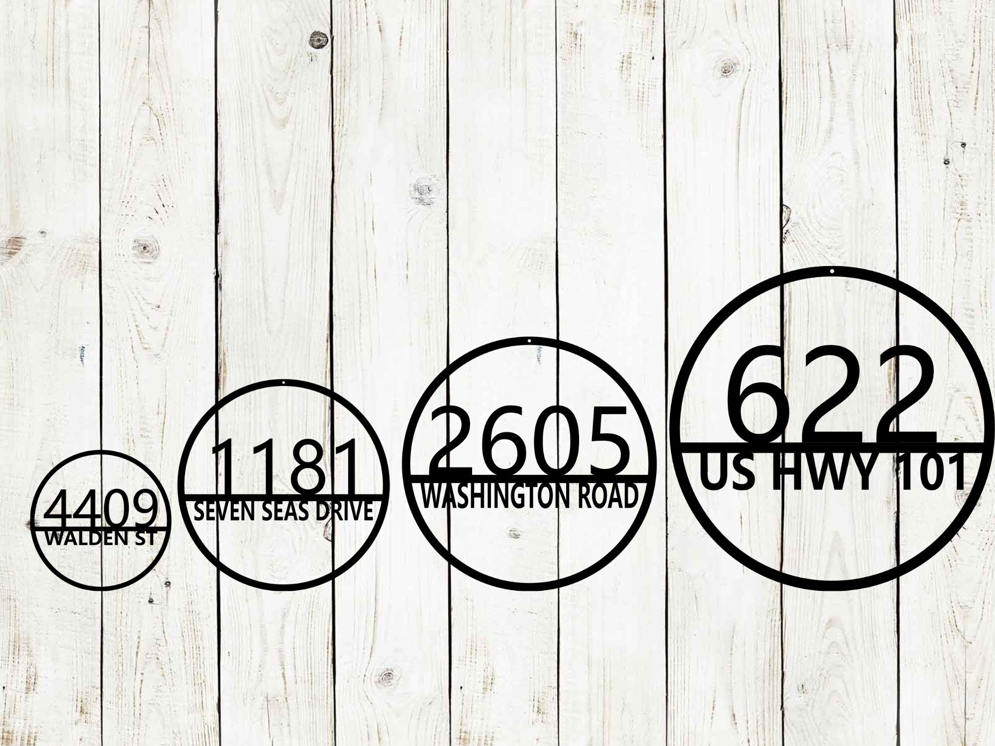 Circle Address Monogram Metal Sign Custom Address Sign Etsy